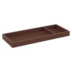 a brown tray with two compartments on it