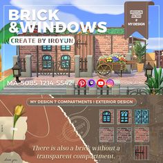 an advertisement for the brick and windows company, which has been designed to look like it is