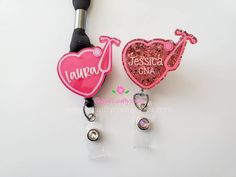 Heart Stethoscope Badge Reel Heart Stethoscope Badge Reel is the perfect way to bring style to your badge reel. They also make a great gift for Nurses, Nurse Practitioners, CRNAs, Occupational Therapists, or anyone who is in the medical field. The badge clearly displays the tittle of your choice. This listing is for 1 Stethoscope Heart Badge Reel. You can choose to have the glitter or vinyl heart. It is then personalized with your title and then, sealed for smooth and flawless finish.  In person Customizable Adjustable Pink Badge Holders, Personalized Badge Reel For Valentine's Day Gift, Personalized Pink Badge Holders For Gifts, Customizable Adjustable Pink Badge Reel, Novelty Personalized Adjustable Badge Holders, Customizable Badge Holders As Gifts, Personalized Novelty Badge Reel For Gift, Stethoscope Heart, Heart Stethoscope