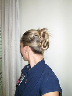 Updo Hairstyles Nurse, Work Hairstyles Nurse, Cute Updos For Nurses, Nurse Curly Hairstyles, Nursing Clinical Hairstyles, Nursing Updos, Nurse Updo, Cute Nursing Hairstyles, Doctor Hairstyles Medical