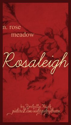 a red book cover with the words rosleigh written in gold on it