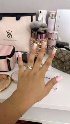 Vs Nails, Pink Square Nails, Nails Baddie, Henna Nails, Cute Toe Nails, Lavender Nails, Blush Nails, Really Cute Nails, Nail Photos