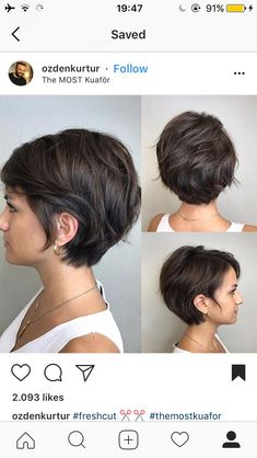 #shorthair - #shorthair Stacked Bob Haircuts, Stacked Bob, Stacked Bob Haircut, Oval Face Hairstyles, Pixie Haircut For Thick Hair, Short Hairstyles For Thick Hair, Undercut Pixie Haircut, Shot Hair Styles, Different Angles