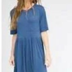 Nwt Modern Tunic Dress (Kahlo) Indigo Casual Blue Maxi Dress With Relaxed Fit, Casual Blue Relaxed Fit Maxi Dress, Blue Casual Dress With Relaxed Fit, Blue Casual Relaxed Fit Dress, Blue Mid-length Relaxed Fit Dress, Casual Blue Mini Dress With Relaxed Fit, Blue Relaxed Fit Mid-length Dress, Casual Blue Mid-length Dress, Blue Short Sleeve Dress For Fall