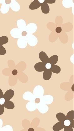 a flower pattern with brown and white flowers