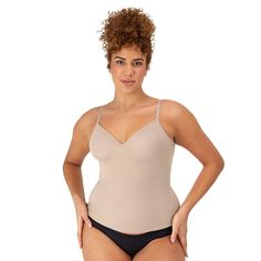 Stylish enough for special occasions but comfortable enough for everyday wear, this Maidenform® cami delivers firm control to smooth your midsection. Its lightweight fabric and mesh tummy panel create a flattering fit, while foam cups provide wireless support. Convertible straps and a plunging neckline add versatility, so you can wear it alone or as a layering piece. Click on this INTIMATES & SLEEPWEAR GUIDE to find the perfect fit and more!Stylish enough for special occasions but comfortable en Shapewear Dress, Wardrobe Upgrade, Cute Bras, Foam Cups, Free Style, Bra Cups, Plunging Neckline, Lightweight Fabric, Shapewear