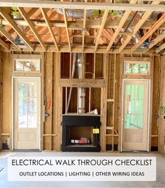 an electrical walk through checklist in a home under construction