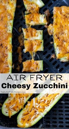 air fryer cheesy zucchini on the grill with cheese and sauce