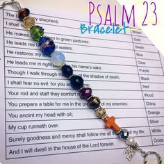 Psalms 23 Bracelet, 23rd Psalm Bracelet, Fruit Of The Spirit Necklace, Psalm 23 Bracelet, Necklace Template, Psalms 23, Book Of The Bible, Scripture Jewelry