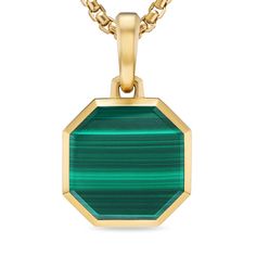 Our Amulets are an ode to individuality, representing a range of symbols, talismans, and motifs. The collectable designs can be worn alone on a chain or paired together to create meaningful expressions of personal style. 18-karat yellow gold • Malachite • Amulet, 16 x 16mm • Total length, 25.7mm Amulet only; chain not included. Formal Malachite Jewelry With Polished Finish, Timeless Hallmarked Emerald Jewelry, Yellow Gold Emerald Jewelry, Tarnish Resistant, Timeless Octagon Yellow Gold Jewelry, Symbolic Green Gemstone Jewelry, Symbolic Green Round Pendant Jewelry, Timeless Green Pendant Jewelry, Luxury Engraved Green Jewelry, Luxury Green Engraved Jewelry