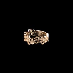 Add a hint of sweetness to your style with the Honeycomb Band. Perfect for anyone looking to add a touch of whimsy to their jewelry collection. Buzz buzz, don't miss out! Band is approximately 9mm wide at its widest point. Because most of us have fingers, this ring is appropriate for any gender. Band is also available in sterling silver. Our 5K gold is solid and will not wear off! Made in Worcester, MA USA. Hand finished by Jessica. 5K yellow gold is a gold alloy that contains roughly 20% pure g Gold Alloys, Forever Jewelry, Men's Jewelry Rings, Jewelry Ring Box, Mens Jewelry Bracelet, Watch Necklace, Jewellery Boxes, Gifts For Mum, Womens Jewelry Rings