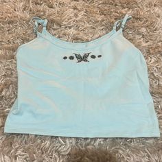 Hollister Blue Butterfly Tank Top -Brand New -Never Worn -Comment If You Want To Offer For Price Blue Y2k Tank Top For Spring, Y2k Blue Tank Top For Spring, Y2k Style Blue Tank Top For Spring, Blue Y2k Tops For Summer, Blue Y2k Summer Tops, Blue Y2k Tops For Spring, Blue Y2k Style Tops For Spring, Light Blue Y2k Tops For Summer, Light Blue Y2k Summer Tops