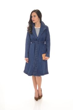 Aina Denim Trench :: SALE :: The Blue Door Boutique Classic Denim Outerwear With Lapel Collar, Chic Medium Wash Everyday Outerwear, Chic Everyday Outerwear In Medium Wash, Chic Everyday Medium Wash Outerwear, Medium Wash Outerwear With Lapel Collar For Spring, Fitted Dark Wash Collared Outerwear, Collared Denim Jacket For Fall Day Out, Chic Fitted Denim Jacket For Everyday, Spring Collared Medium Wash Outerwear