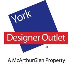 york designer outlet logo with the words,'new york designer outlet'in red and blue