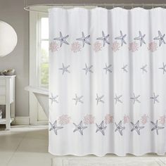 Upgrade your bathroom space with elegance and style courtesy of the RT Designers Collection embroidered stylish shower curtain. The shower curtain is crafted with meticulous attention to detail, this curtain effortlessly combines sophistication and functionality to transform your bathroom into a spa-like retreat. This shower curtain boasts intricate embroidery that adds a touch of luxury to your bathroom. The delicate patterns and detailing lend an air of refinement, making it a focal point of y Embroidered Shower Curtain, Grill Accessories Storage, Bathtub Sizes, Stylish Shower Curtain, Changing Table Pad, Bath Store, Nursery Chair, Bathroom Color, Floral Shower Curtains