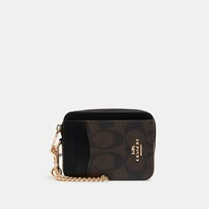 ZIP CARD CASE IN SIGNATURE CANVAS | COACH® Outlet Coach Zip Card Case, Woman Card, Cute Wallets, Coach Outlet, Luxury Wallet, Coach Wallet, Signature Canvas, Wrist Strap