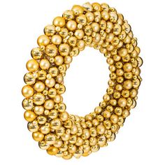 the letter o made out of gold balls