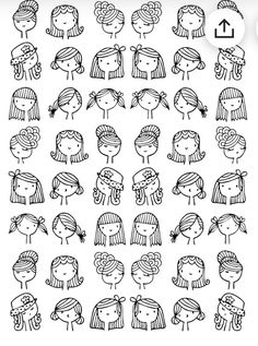 an image of children's faces drawn in black and white