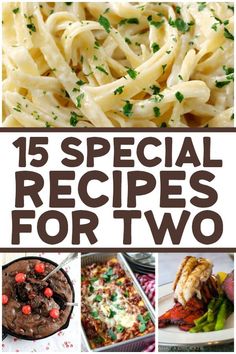 15 special recipes for two with text overlay