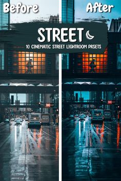 before and after photoshopped images of street lights