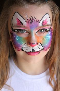 Puppy Face Paint, Face Painting Unicorn, Rainbow Face Paint, Halloween Makeup For Kids, Kitty Face Paint, Rainbow Face