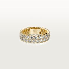 Cartier - Broderie de Cartier wedding band - Ring Woman Gold/Gold - Broderie de Cartier wedding band, 18K yellow gold (750/1000), set with 46 brilliant-cut diamonds totaling 2.60 carats (for size 52). Please note that the carat weight, number of stones and product dimensions will vary based on the size of the creation you order. For detailed information please contact us. Cartier Gold Ring, Cartier Wedding Band, Cartier Wedding Bands, Cartier Wedding Rings, Band Rings Women, Cartier Gold, White Gold Wedding Bands, Rose Gold Wedding Bands, Golden Ring