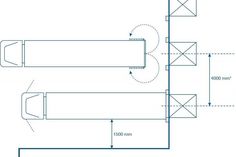 the drawing shows how to draw an object with two different angles, including lines and shapes