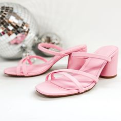 These chic sandals are perfect for every occasion and any season! They include 3 asymmetrical straps, a 3 inch heel, square toe, and so much style! Pair these with jeans or a dress and you'll be set! These shoes fit true to size. SKU: #Sirevna-12-Light Pink Pink Heel Sandals, Pastel Sandals, Fem Outfits, Light Pink Heels, Light Pink Purse, Pink Block Heels, Pink Sandals Heels, Much Style, Giddy Up Glamour