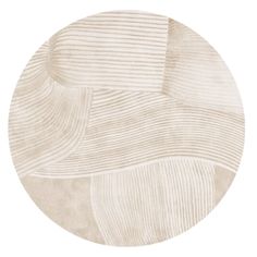 a round rug with wavy lines in white and beige on the bottom, it has a circular