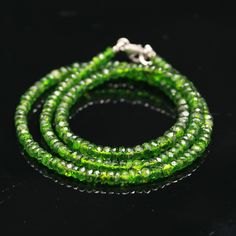 Excellent Quality Green Tsavorite Necklace with Silver Clasp Stone : Tsavorite Size : 2.5-3mm Length : 16 Inches Shape : Rondelle Faceted/Plain : Faceted Tsavorite Jewelry, Necklace Etsy, Gift For Her, Etsy Accessories, Size 2, Gems, Gifts For Her, 925 Sterling Silver, Electronic Accessories