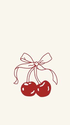 two cherries tied together with a bow