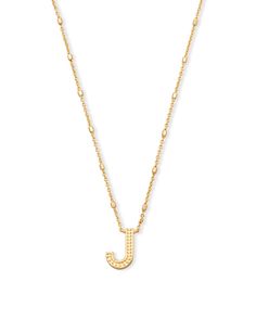 No need to spell it out...The Letter J Pendant Necklace in Gold is sure to be a new favorite. Featuring your initial, or your bestie's, or your crush's (we won't tell), wear a personalized reminder designed with our signature etched detail. J Initial Jewelry, Kendra Scott Initial Necklace, Gold J Necklace, J Initial Necklace, Senior Hoco, Teeth Surgery, Gold Letter Pendants, The Letter J, J Necklace