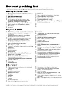 a printable checklist with instructions for packing and other things to do in it