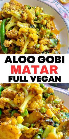 Aloo Gobi Matar Full Vegan Try this delicious and healthy aloo gobi matar recipe, a full vegan dish packed with flavor. Perfect for a nutritious meal! | Aloo gobi matar | Vegan recipes | Healthy vegan meals | Flavorful vegan dishes | Easy vegan recipes | Nutritious vegan meals | Tasty vegan dishes | Delicious vegan recipes | Simple vegan meals | Full vegan dish Vegan Recipes Simple, Simple Vegan Meals, Vegan Indian Dishes, Healthy Vegan Meals, Mix Vegetable Recipe, Gobi Recipes