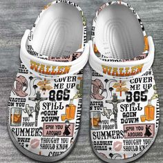 Water-proof And Non-slip Morgan Wallen White Clogs For Kids & Adluts Morgan Wallen Music, White Clogs, Southern Outfits, Shoes Unique, Crocs Crocband, Crocs Clogs, Fan Style, Clog Slippers, Morgan Wallen