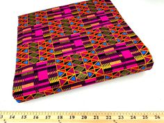 African Fabric by the Yard | Metallic Ankara Kente Print Per Yard | Geometric Pink Ankara | Magenta Blue | Mask Head Wrap Quilt by Naijam on Etsy Pink Ankara, Patchwork Upholstery, Kente Print, Quilt Patchwork, Blue Mask, African Textiles