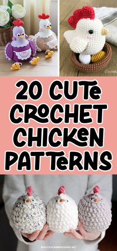 Get ready to crochet the cutest chickens with these 20 adorable patterns! From amigurumi chicks to hen decorations, there's a project for every skill level. Amiguri Crochet Free Pattern Easy, Chicken Patterns, Chicken Crafts, Crochet Bunny Pattern, Crochet Birds