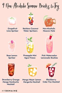 the top ten alcoholic summer drinks to try info graphic by mydomainee com