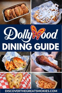 Photo collage of food from Dollywood Dollywood Packing List, Dollywood Recipe, What To Wear To Dollywood, What To Pack To Dollywood, Dollywood Food, Dollywood Recipes, Dollywood Park Outfit, Dollywood Park Food, Dollywood Fall