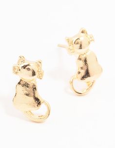 Embrace your inner cat lover with these purr-fect Gold Cat Stud Earrings, guaranteed to attract compliments. Combining chic sophistication with playful charm, they effortlessly enhance any outfit, adding a touch of whimsy to your everyday style. Dimensions: Length 10 mm x Width 5 mm | Lovisa Gold Cat Stud Earrings Cat Stud Earrings, Cat Earrings Studs, Everyday Style, Cat Lover, Everyday Fashion, Cat Lovers, Stud Earrings, Gold