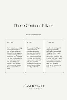 the three content pillars for an article