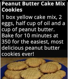 the recipe for peanut butter cake mix cookies