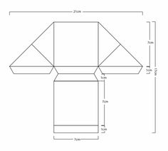 an image of the top section of a box with measurements for each end and bottom part