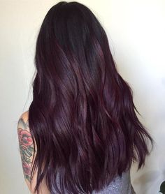 Love this deep plum color for fall   hair tools hair stylers best professional hair products professional hair styling products Pelo Color Borgoña, Pelo Color Vino, Hair Color Plum, Maroon Hair, Rambut Brunette, Dark Purple Hair, Plum Hair, Violet Hair, Hair Color Burgundy