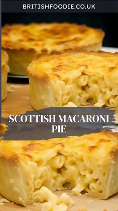 two different types of macaroni and cheese pies