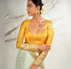 Made to Order Indian Saree Lehenga Designer white Full Sleeves Blouse With Embroidered Georgette Fabric, Plunge Neck Custom Made Blouse This Made to Order/Made to Measurement/Custom Made Indian Ethnic Blouse. - Fabric - Embroidered silk - Color - yellow - Princess Cut - Rich Lined - Full Sleeves - Extra margin and extra stitches included in the blouse - It can be customize in any color, design or size  PLEASE NOTE: BUYERS ARE RESPONSIBLE FOR ANY CUSTOMS AND IMPORT TAXES THAT MAY APPLY. This is a made to order product. If you opt for 'Made To Measurement Option', we will provide a measurement template and you can share the measurements likewise. If you want to opt for 'Standard Size', Please refer to the size chart provided in the listing. Shipping: Standard Shipping is done by DHL ecommerc Golden Full Sleeve Blouse, Semi-stitched Yellow Blouse Piece With Printed Border, Semi-stitched Yellow Chinon Blouse Piece, Orange Embroidered Semi-stitched Blouse Piece, Luxury Semi-stitched Orange Blouse Piece, Full Sleeves Blouse, Full Sleeve Blouse, Saree Lehenga, Sleeves Blouse