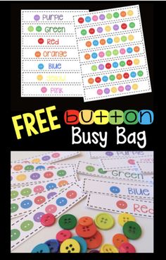 the free button busy bag is perfect for kids to use in their homeschool