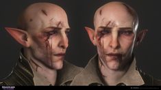 two male avatars with blood on their faces