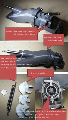 instructions for how to make a jet engine from an old model airplane, with pictures and text describing the parts