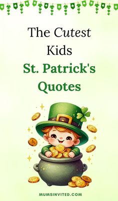 Get your kids excited for St. Patrick's Day with these cute, funny, & uplifting St. Patrick's Day quotes perfect for children! This collection of humorous, inspirational, & happy St. Patrick's Day sayings is ideal for everything from classroom decor to Instagram captions. From hilarious leprechaun jokes to motivational Irish blessings, these kid-friendly St. Patrick's Day quotes make March celebrations fun and festive. This list of St. Patrick's Day quotes is perfect for spreading joy!